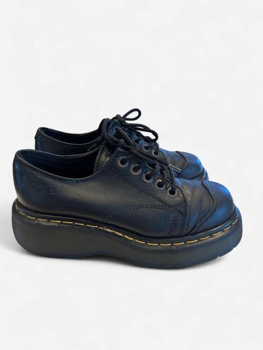 Vintage Dr. Martens 8651 Made in England Black Leather Platform Oxford UK 3